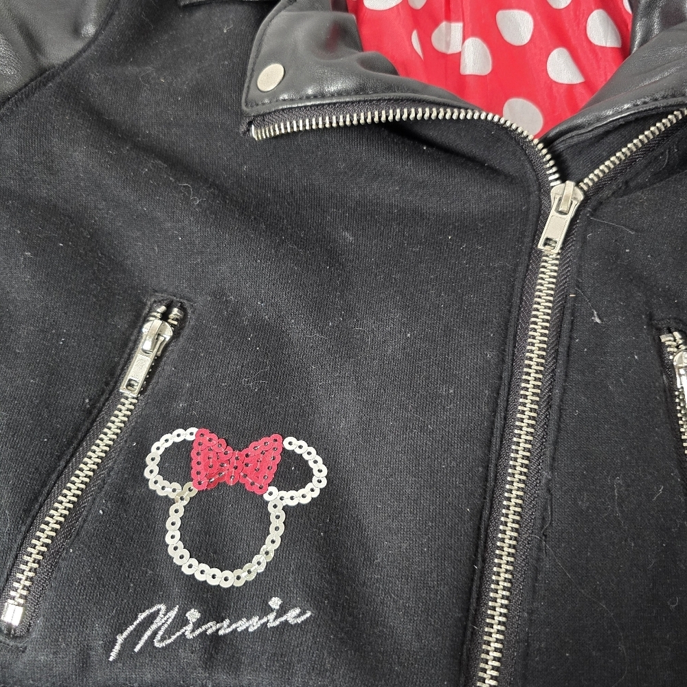 Disney vintage minnie mouse girls moto jacket sz 5/6 - Picture 3 of 5